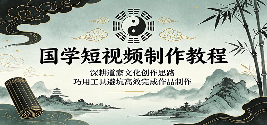 国学短视频制作教程：深耕道家文化创作思路，巧用工具避坑高效完成作品制作-蜗牛学社