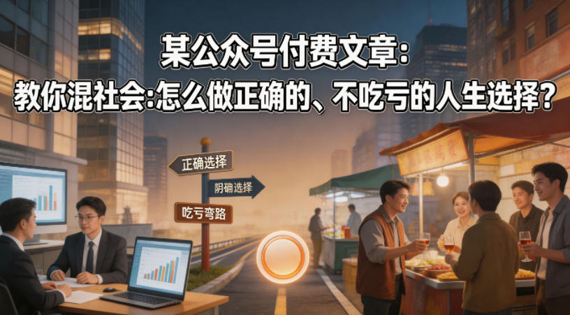 某公众号付费文章：教你混社会：怎么做正确的、不吃亏的人生选择？-蜗牛学社