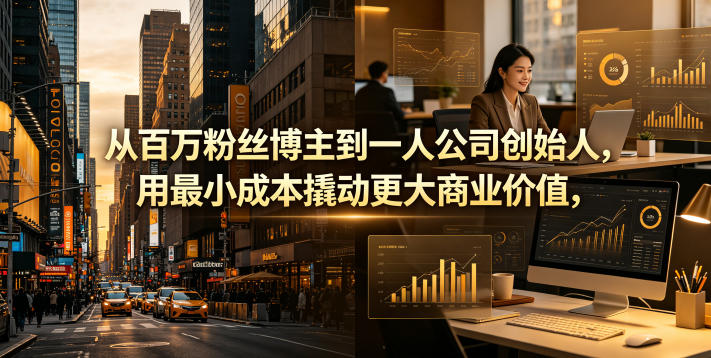 从百万粉丝博主到一人公司创始人,用最小成本撬动更大商业价值-蜗牛学社