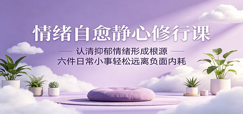 情绪自愈静心修行课：认清抑郁情绪形成根源，六件日常小事轻松远离负面内耗-蜗牛学社