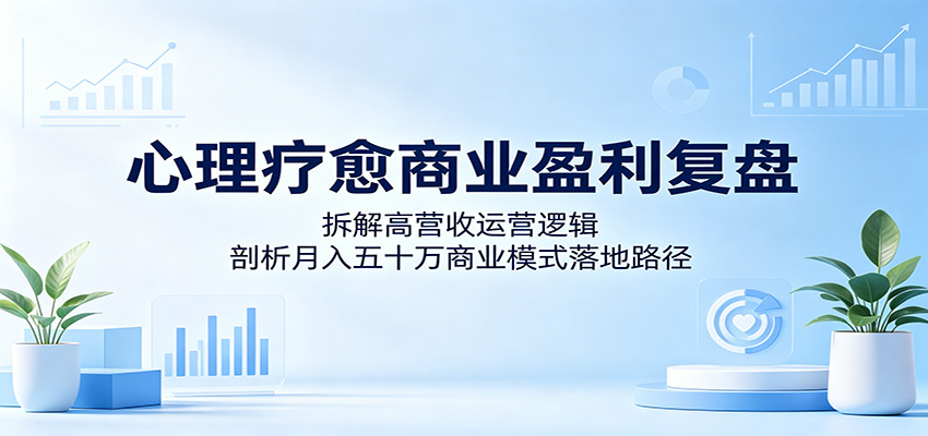 心理疗愈商业盈利复盘:拆解高营收运营逻辑,剖析月入五十万商业模式落地路径-蜗牛学社