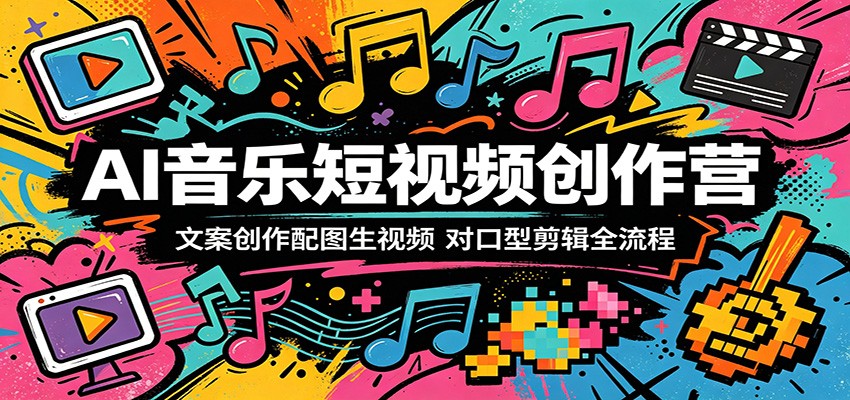 AI音乐短视频创作营：文案创作配图生视频，对口型剪辑全流程-蜗牛学社