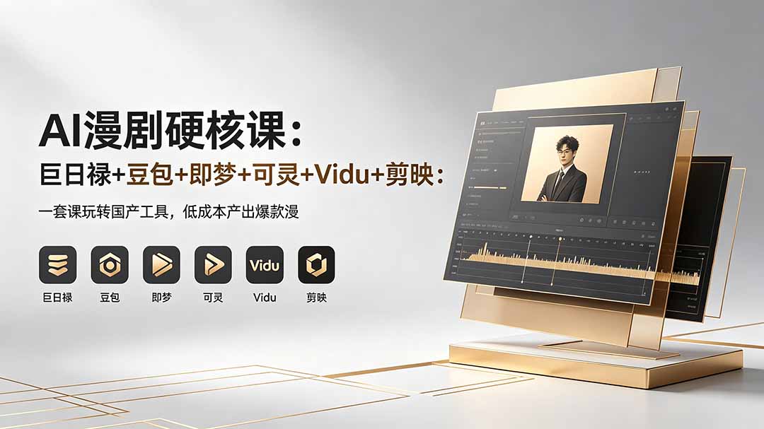 AI漫剧硬核课：巨日禄+豆包+即梦+可灵+Vidu+剪映：一套课玩转国产工具，低成本产出爆款漫剧-蜗牛学社