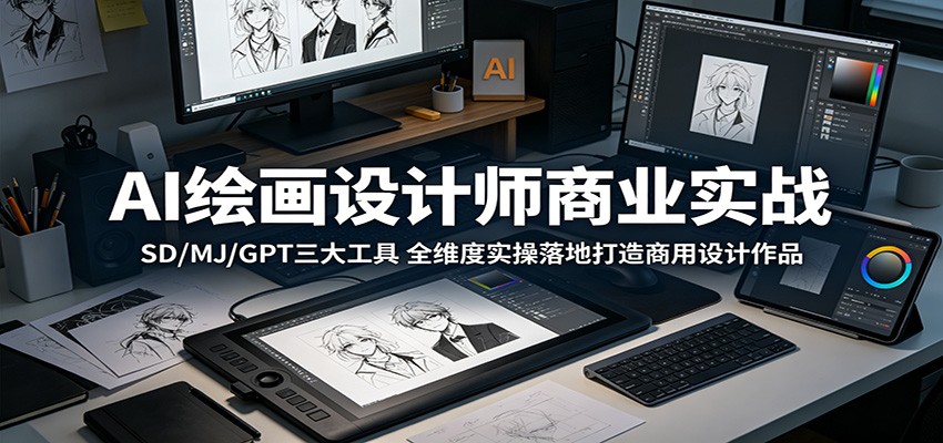 AI绘画设计师商业实战:SD/MJ/GPT三大工具,全维度实操落地打造商用设计作品-蜗牛学社