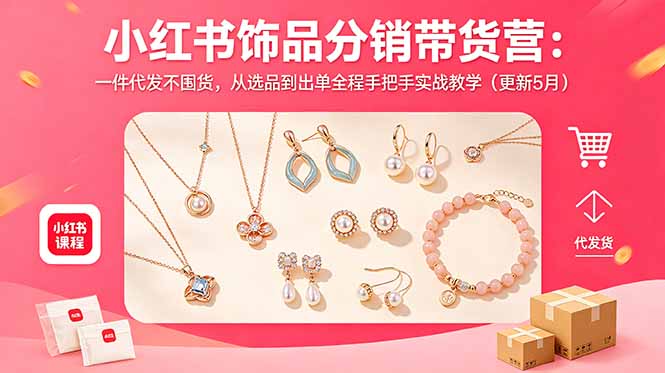 小红书饰品分销带货营：一件代发不囤货，从选品到出单全程手把手实战教学(更新5月-蜗牛学社