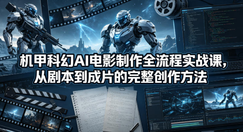机甲科幻AI电影制作全流程实战课，从剧本到成片的完整创作方法-蜗牛学社