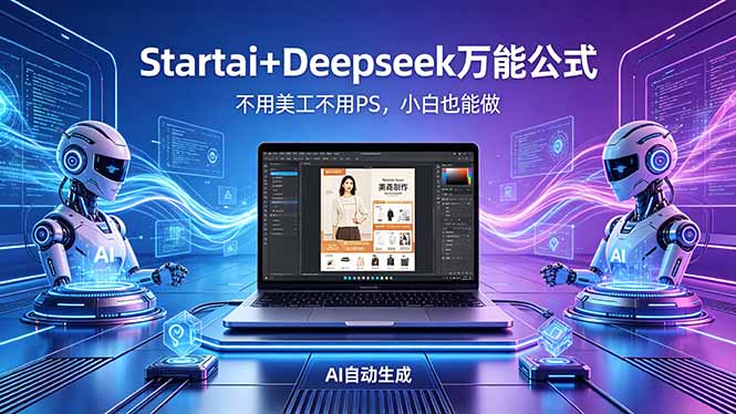 AI自动做电商详情页：Startai+Deepseek万能公式，不用美工不用PS，小白也能做-蜗牛学社
