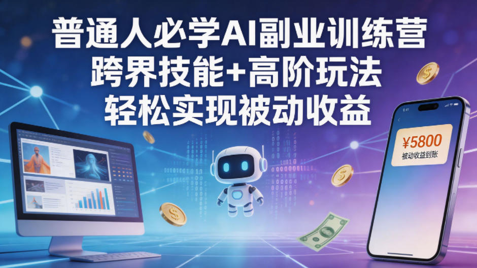 普通人必学AI副业训练营跨界技能+高阶玩法轻松实现被动收益-蜗牛学社