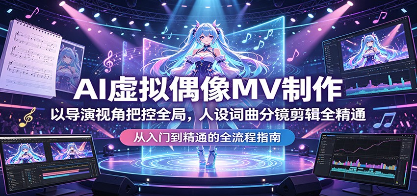 AI虚拟偶像MV制作：以导演视角把控全局，人设词曲分镜剪辑全精通-蜗牛学社
