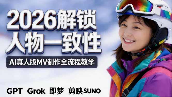 2026独创解锁人物一致性：AI真人版MV制作，不讲空话，不拼概念，全流程实操-蜗牛学社