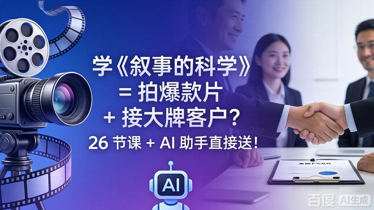 学《叙事的科学》= 拍爆款片 + 接大牌客户？26 节课 + AI 助手直接送！-蜗牛学社