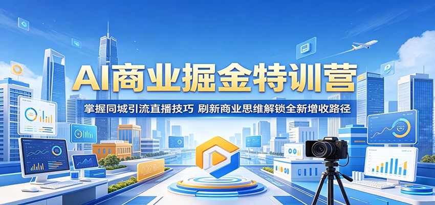 AI商业掘金特训营：掌握同城引流直播技巧，刷新商业思维解锁全新增收路径-蜗牛学社