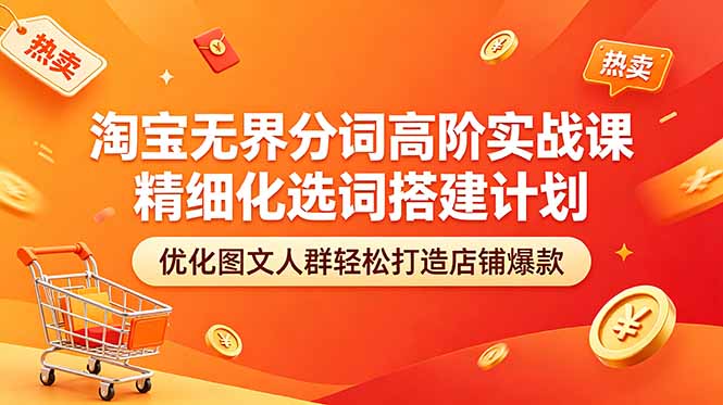 淘宝无界分词高阶实战课 精细化选词搭建计划 优化图文人群轻松打造店铺爆款-蜗牛学社