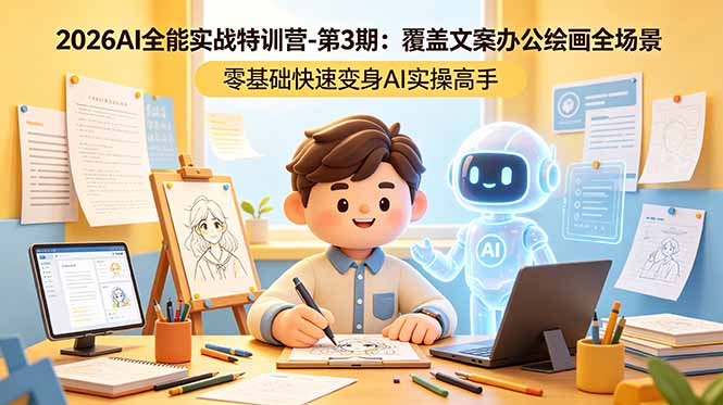 2026AI全能实战特训营-第3期:覆盖文案办公绘画全场景 零基础快速变身AI实操高手-蜗牛学社