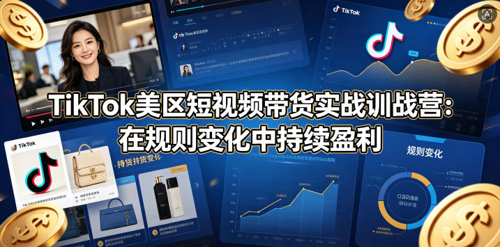 TikTok美区短视频带货实战训战营:在规则变化中持续盈利-蜗牛学社