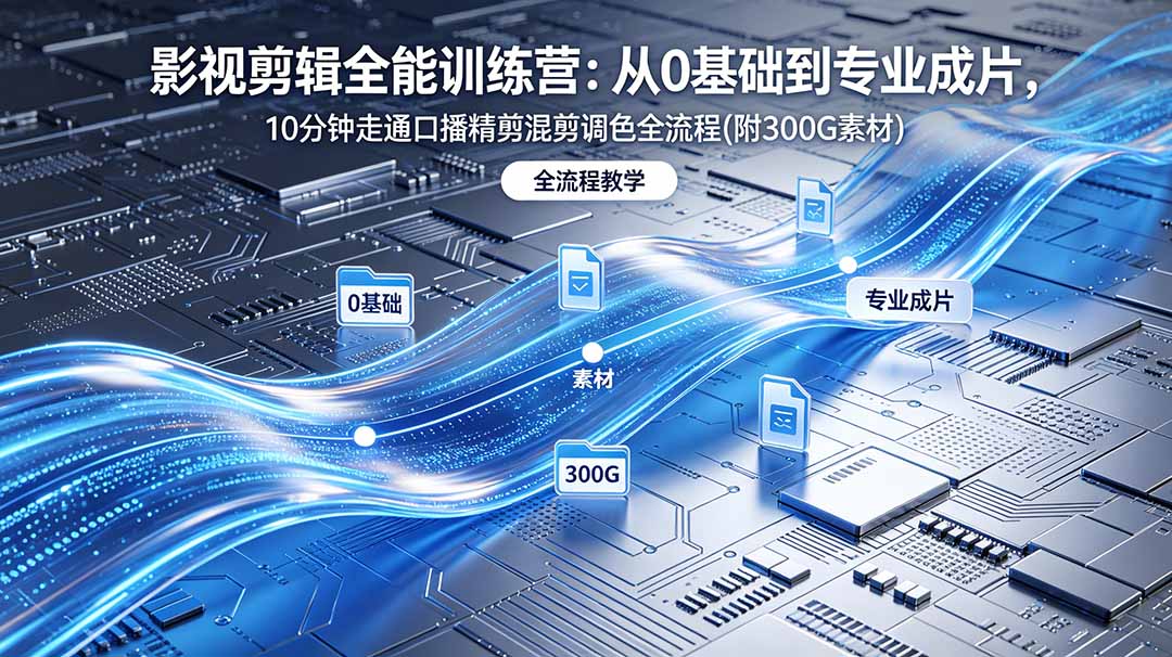2026影视剪辑全能实战课｜0基础到专业成片，全流程教学，高清带300G素材-蜗牛学社
