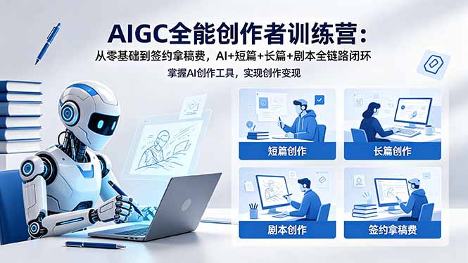 AIGC全能创作者训练营：从零基础到签约拿稿费，AI+短篇+长篇+剧本全链路闭环-蜗牛学社