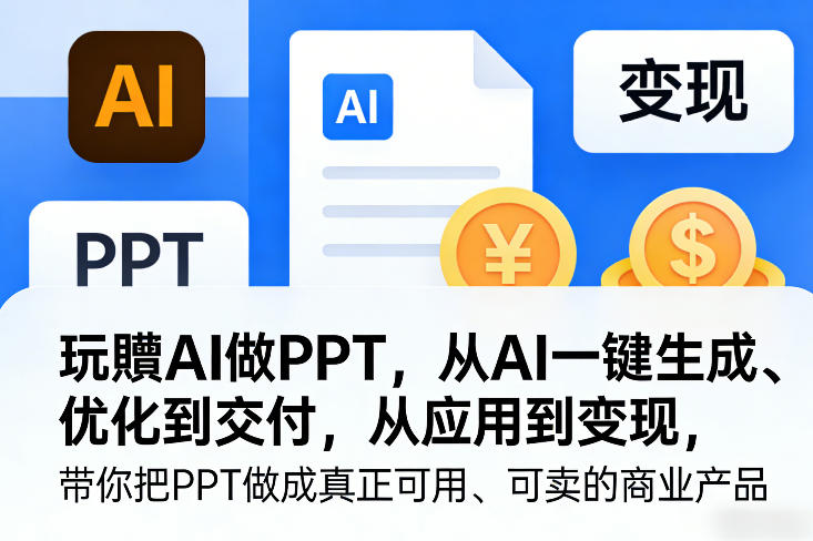 玩賺AI做PPT，从AI一键生成、优化到交付，从应用到变现，带你把PPT做成真正可用、可卖的商业产品(更新0513)-蜗牛学社