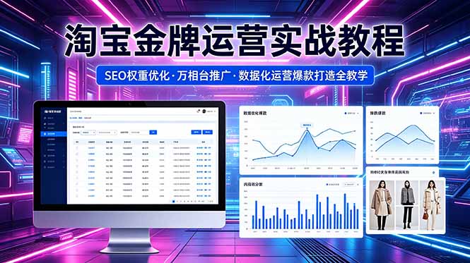 2026 淘宝金牌运营实战教程,SEO权重优化万相台推广,数据化运营爆款打造全教学-蜗牛学社