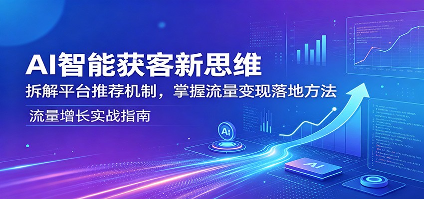 AI智能获客新思维：拆解平台推荐机制，掌握流量变现落地方法-蜗牛学社
