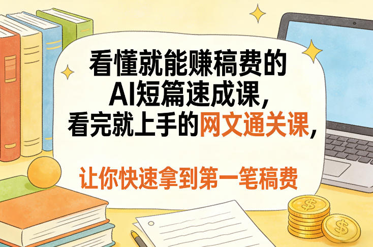 看懂就能賺稿费的AI短篇速成课，看完就上手的网文通关课，让你快速拿到第一笔稿费(更新5月)-蜗牛学社