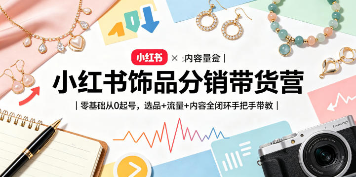 小红书饰品分销带货营｜零基础从0起号，选品+流量+内容全闭环手把手带教(更新0527)-蜗牛学社