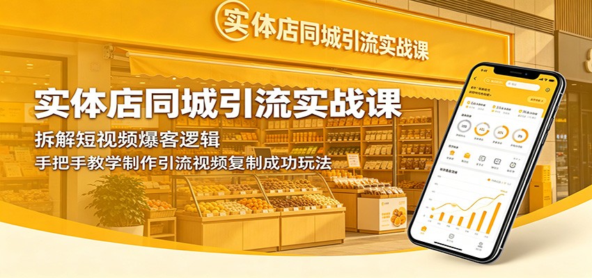 实体店同城引流实战课：拆解短视频爆客逻辑，手把手教学制作引流视频复制成功玩法-蜗牛学社