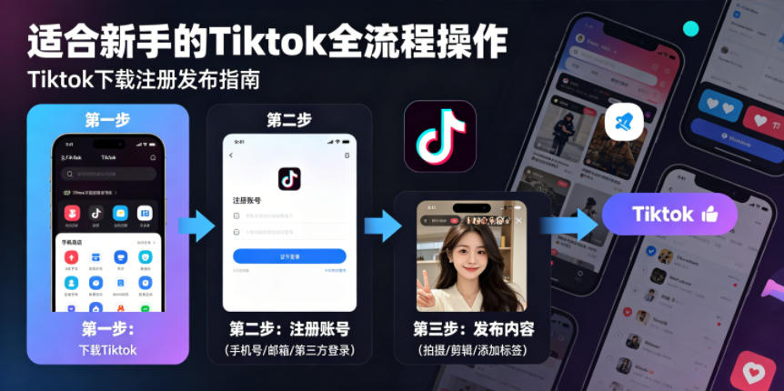 Tiktok下载注册发布，适合新手的Tiktok全流程操作-蜗牛学社