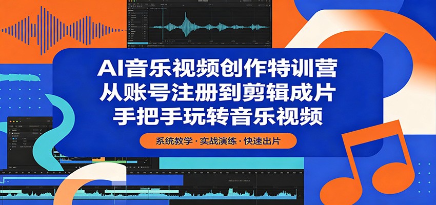 AI音乐视频创作特训营：从账号注册到剪辑成片，手把手玩转音乐视频-蜗牛学社