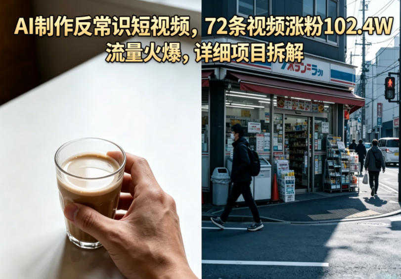 AI制作反常识短视频，72条视频涨粉102.4W，流量火爆，详细项目拆解-蜗牛学社