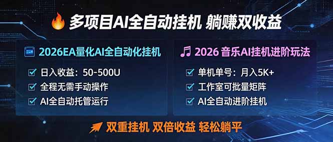 多项目AI自动挂机玩法：双重挂机，双倍收益，轻松躺平-蜗牛学社