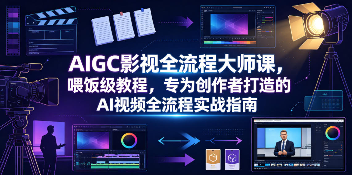 AIGC影视全流程大师课，喂饭级教程，专为创作者打造的AI视频全流程实战指南-蜗牛学社