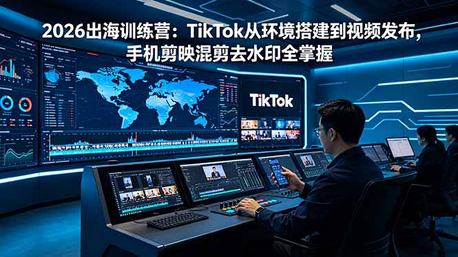 2026出海训练营：TikTok从环境搭建到视频发布，手机剪映混剪去水印全掌握-蜗牛学社