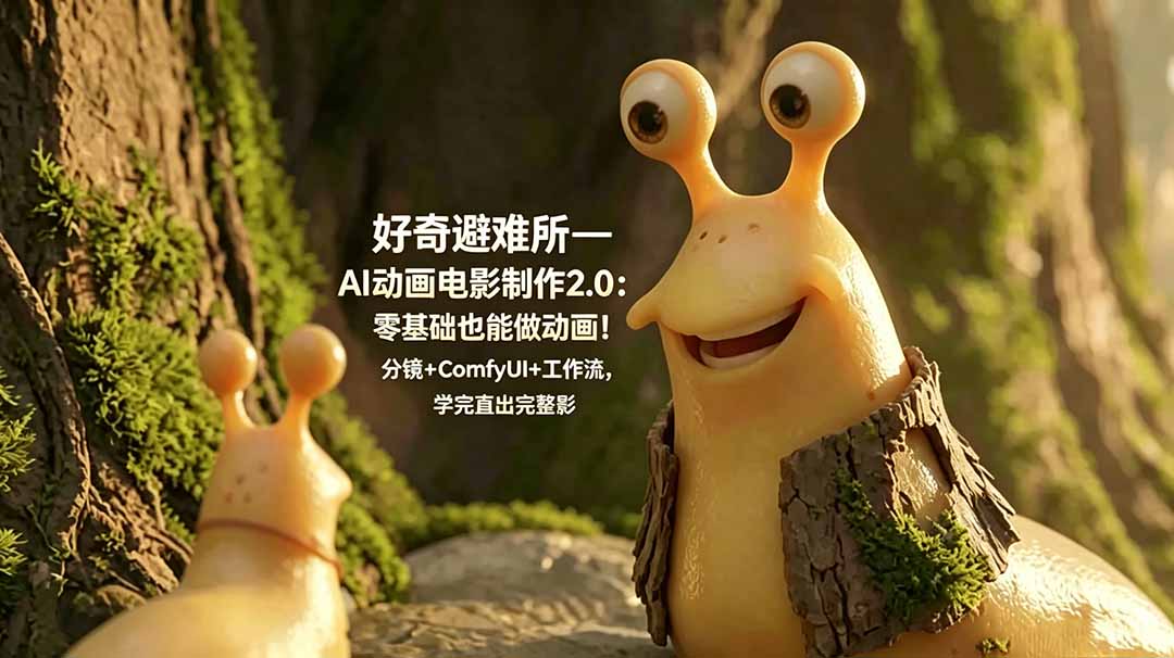 好奇避难所—AI动画电影制作2.0:零基础也能做动画!分镜+ComfyUI+工作流,学完直出完整影片-蜗牛学社