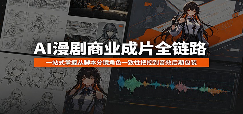 AI漫剧商业成片全链路：一站式掌握从脚本分镜角色一致性把控到音效后期包装-蜗牛学社