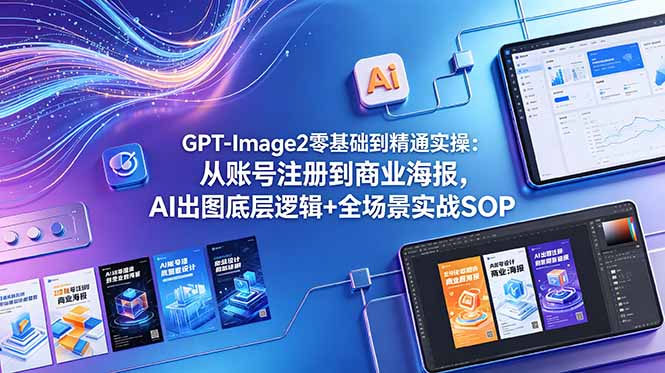 GPT-Image2零基础到精通实操:从账号注册到商业海报,AI出图底层逻辑+全场景实战SOP-蜗牛学社