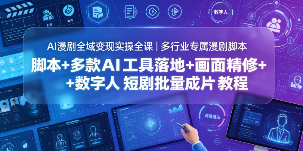 AI漫剧全域变现实操全课|多行业专属漫剧脚本+多款AI工具落地+画面精修+数字人短剧批量成片全教程-蜗牛学社