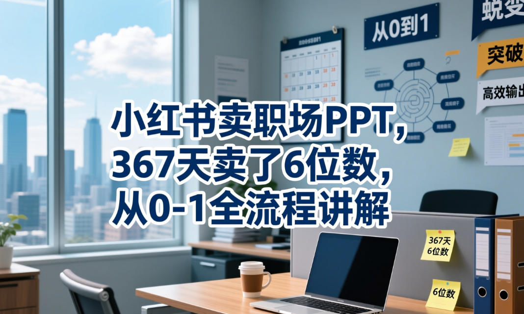 小红书卖职场PPT，367天卖了6位数，从0-1全流程讲解-蜗牛学社