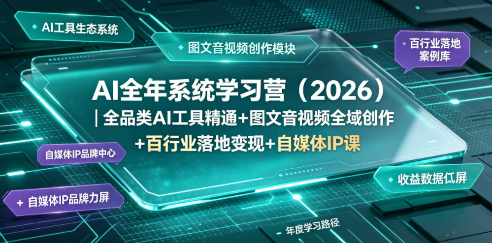 AI全年系统学习营（2026）｜全品类AI工具精通+图文音视频全域创作+百行业落地变现+自媒体IP打造年度进阶大课-蜗牛学社
