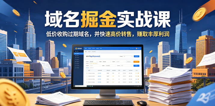 域名交易掘金实战课，低价收购过期域名，并快速高价转售，賺取丰厚利润【原创双语字幕】-蜗牛学社