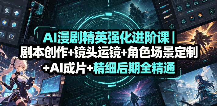 AI漫剧精英强化进阶课｜剧本创作+镜头运镜+角色场景定制+AI成片+精细后期全精通-蜗牛学社
