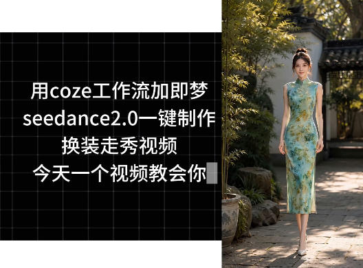 用coze工作流加即梦seedance2.0一键制作换装走秀视频，今天一个视频教会你-蜗牛学社