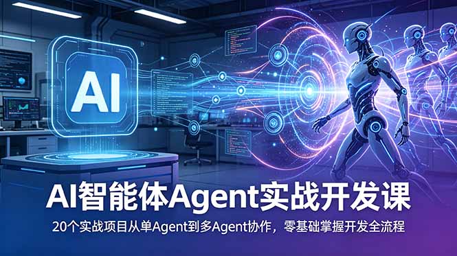 AI智能体Agent实战开发课：20个实战项目从单Agent到多Agent协作，零基础掌握开发全流程-蜗牛学社