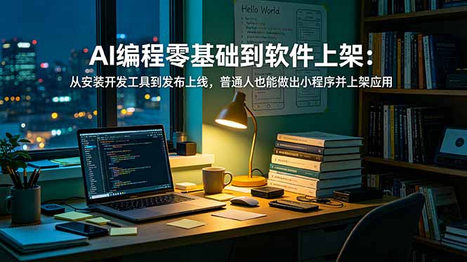 AI编程零基础到软件上架：从安装开发工具到发布上线，普通人也能做出小程序并上架应用商店-蜗牛学社