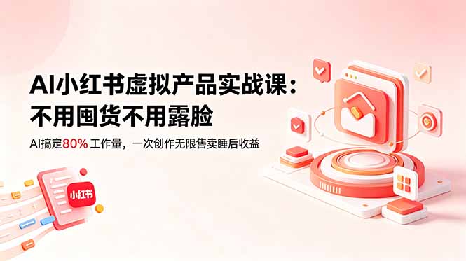 AI小红书虚拟产品实战课-更新：不用囤货不用露脸，AI搞定80%工作量，一次创作无限售卖睡后收益-蜗牛学社