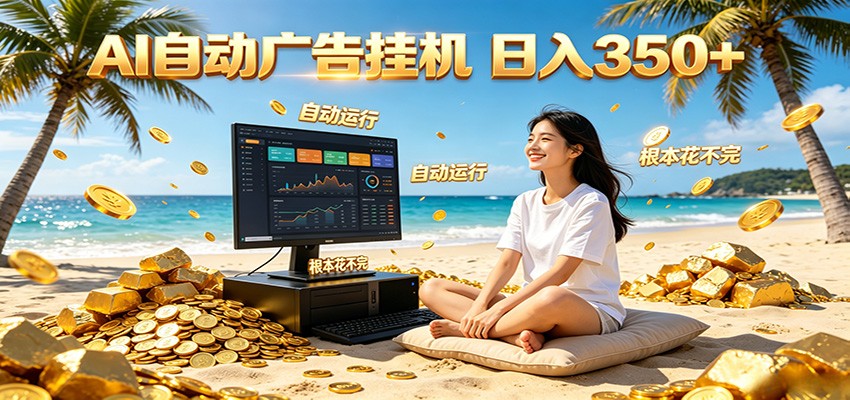 AI自动广告挂机 日入350+ 真正做到躺赚式变现,根本花不完!-蜗牛学社