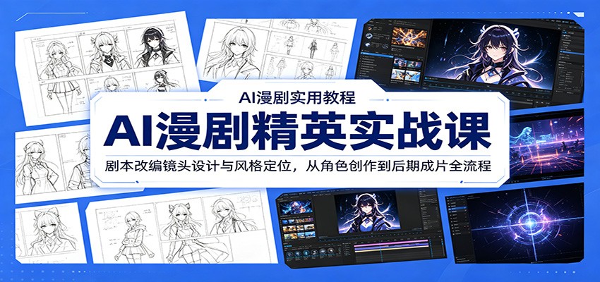 AI漫剧精英实战课:剧本改编镜头设计与风格定位,从角色创作到后期成片全流程-蜗牛学社