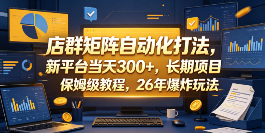 店群矩阵自动化打法，新平台当天300+，长期项目，保姆级教程，26年爆炸玩法【揭秘】-蜗牛学社