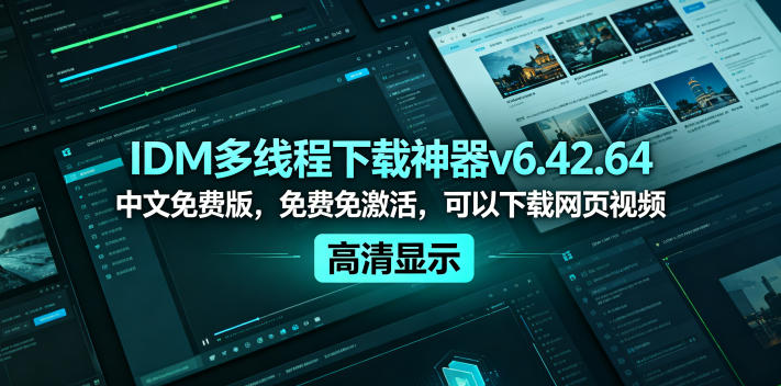 IDM多线程下载神器v6.42.64中文免费版，免费免激活，可以下载网页视频(例如飞书文档内的视频)-蜗牛学社