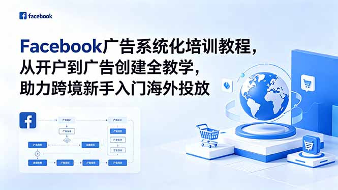 Facebook广告系统化培训教程，从开户到广告创建全教学，助力跨境新手入门海外投放-蜗牛学社